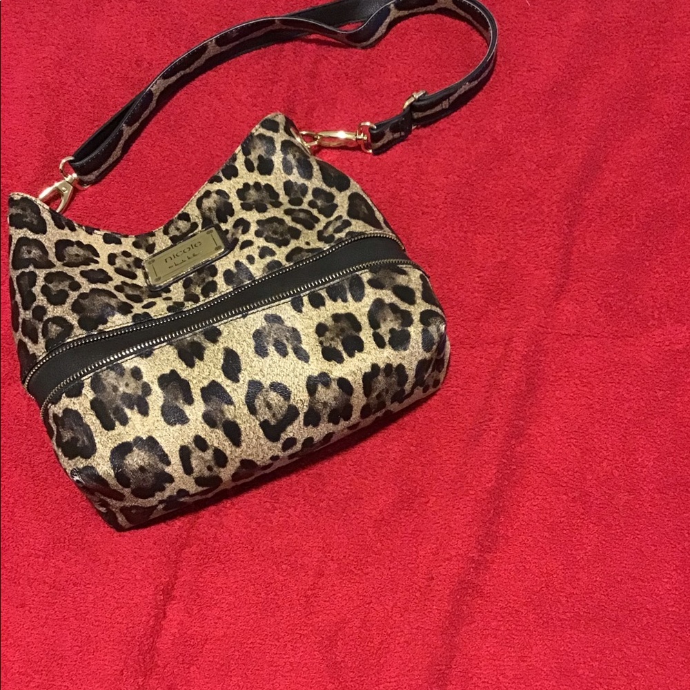 Nicole Miller leopard print purse